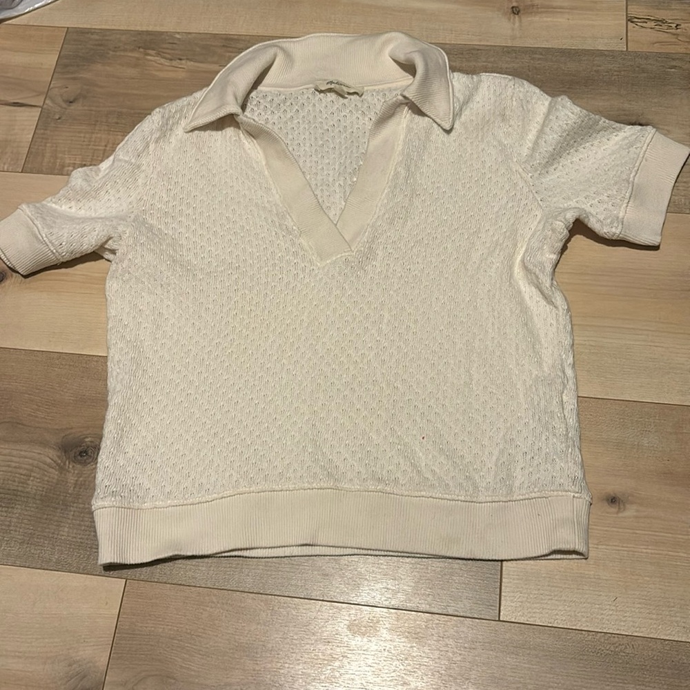 Madewell short sleeve knit polo sweater XS